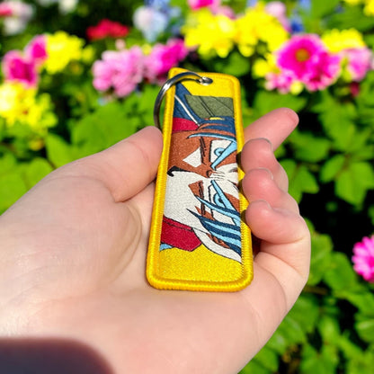 Dual Aura Warrior Embroidered Keychain