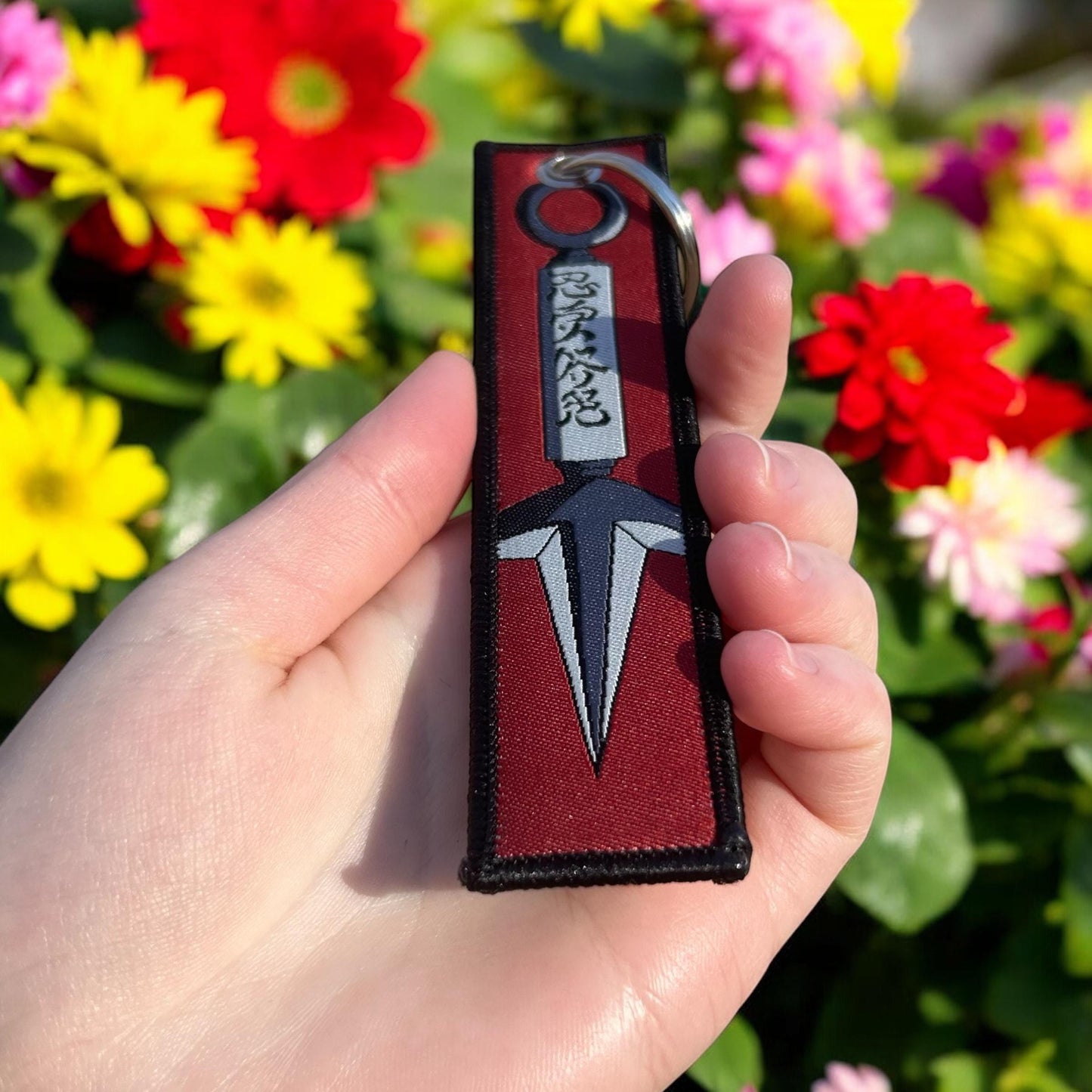 Flash Ninja Embroidered Keychain