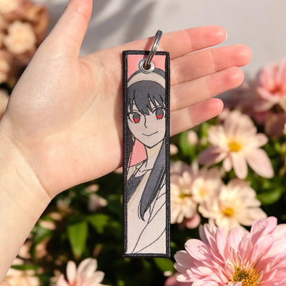 Elegant Assassin Embroidered Keychain