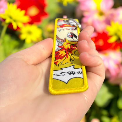 Fiery Swordsman Embroidered keychain