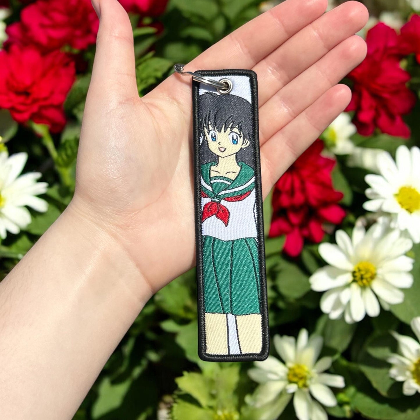 Time-Traveling Schoolgirl Embroidered Keychain