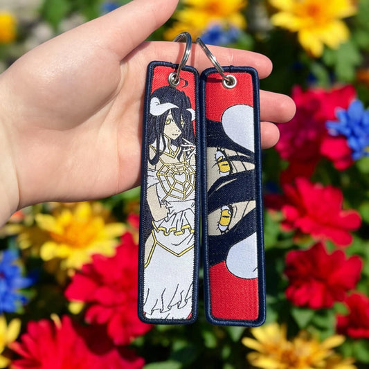 Dark Winged Beauty Embroidered Keychain