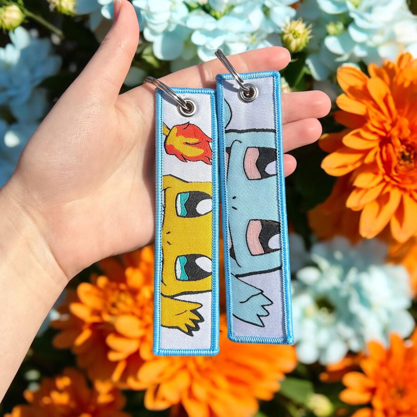 Fire & Water Duo Embroidered Keychain