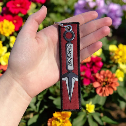 Flash Ninja Embroidered Keychain