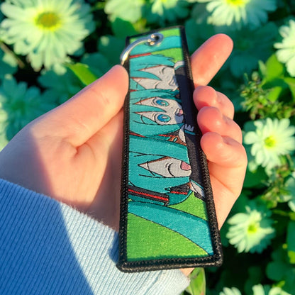 Digital Star Embroidered Keychain