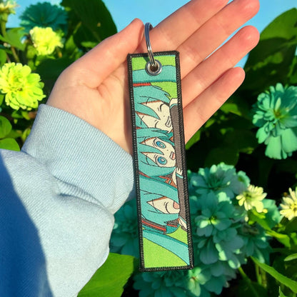 Digital Star Embroidered Keychain