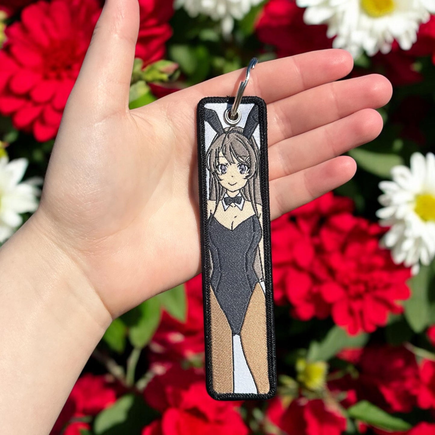 Bunny Girl Embroidered Keychain