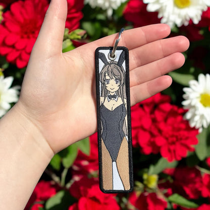 Bunny Girl Embroidered Keychain
