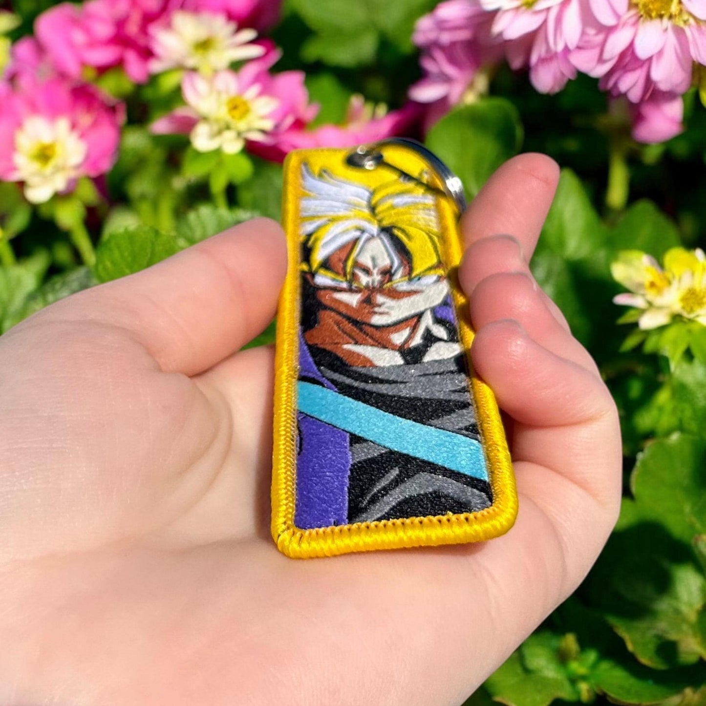Dual Aura Warrior Embroidered Keychain