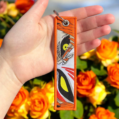 Protective Fighter Embroidered Keychain