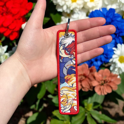 Fire and Ice Hero Embroidered Keychain