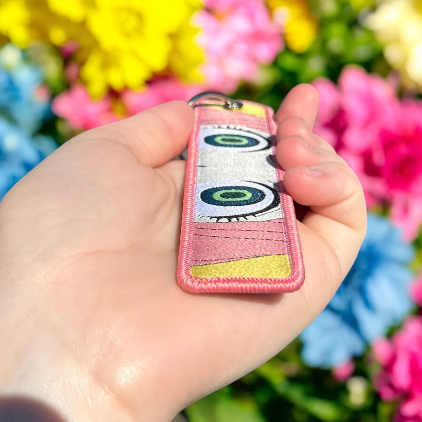 Kawaii Psychic Girl Embroidered Keychain