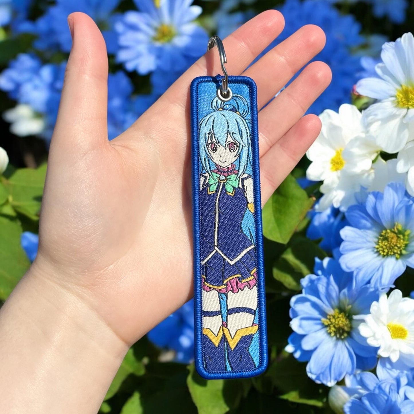 Water Goddess Embroidered Keychain