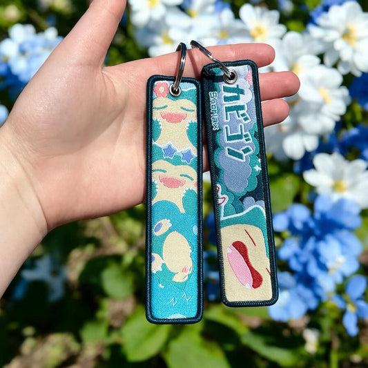 Sleepy Giant Embroidered Keychain