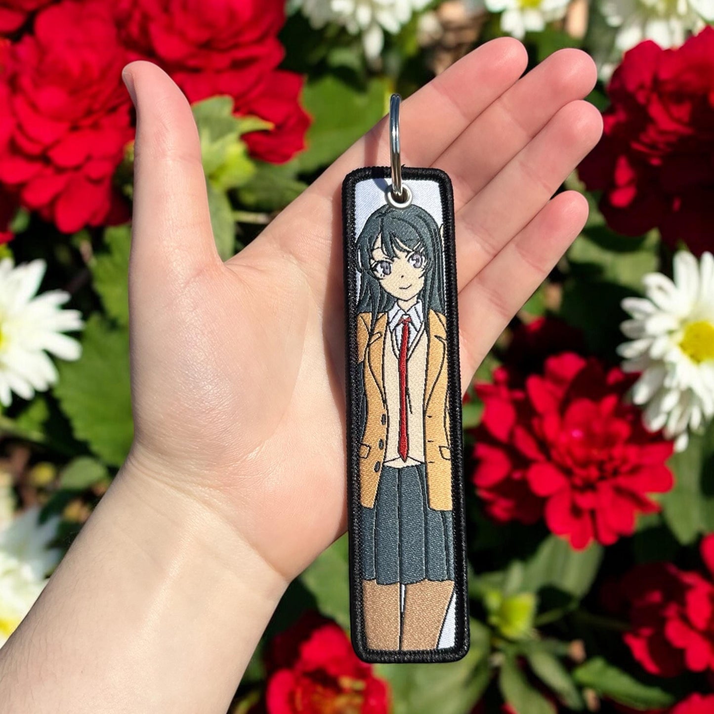 Bunny Girl Embroidered Keychain