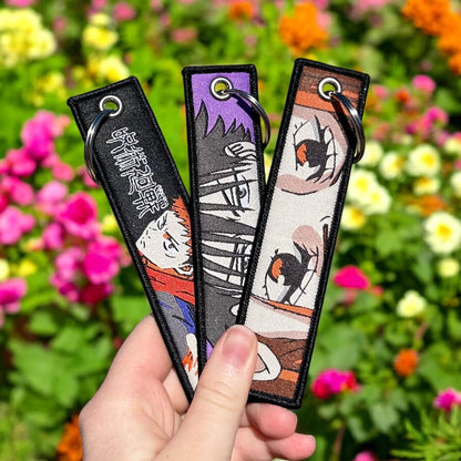 Cursed Energy Trio Embroidered Keychain Bundle