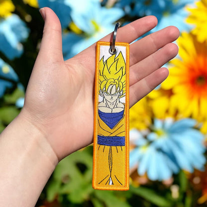 Golden Power Hero Embroidered Keychain