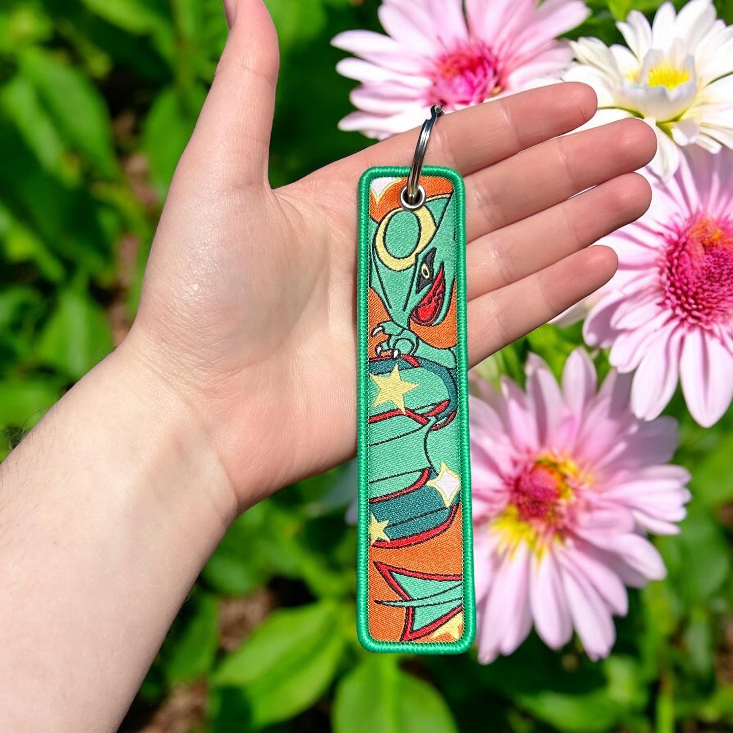 Sky Serpent Embroidered Keychain