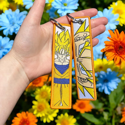 Golden Power Hero Embroidered Keychain