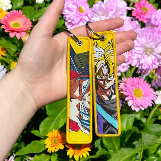 Dual Aura Warrior Embroidered Keychain