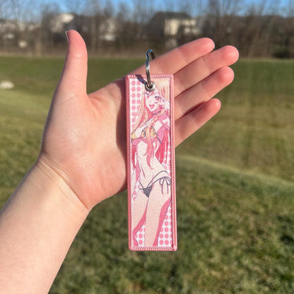 Playful Model Girl Keychain
