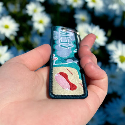 Sleepy Giant Embroidered Keychain