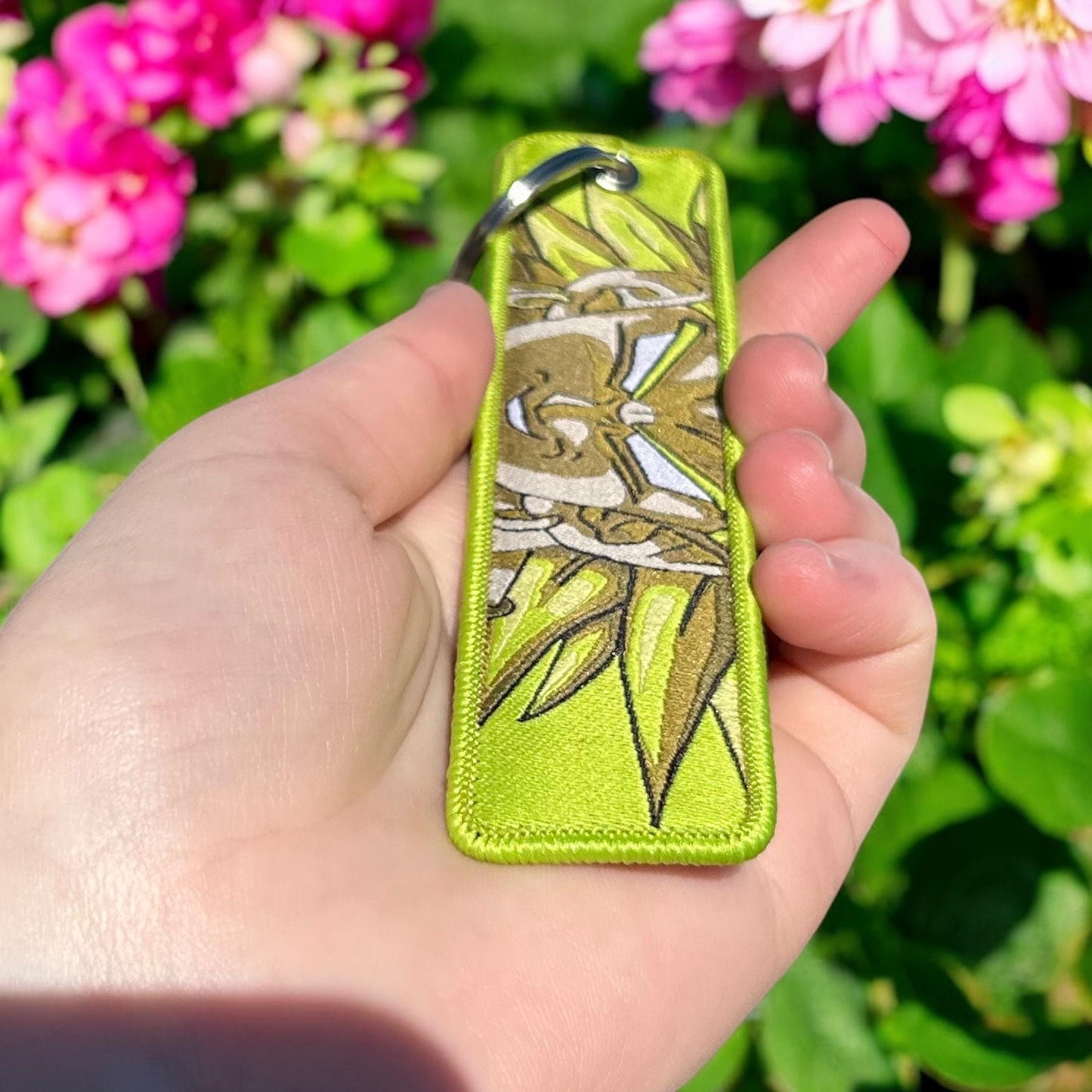 Green Energy Fighter Embroidered Keychain