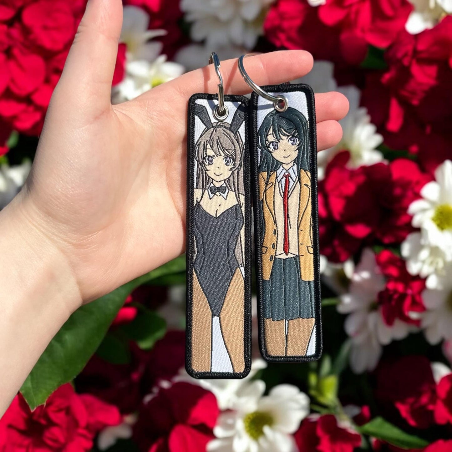 Bunny Girl Embroidered Keychain