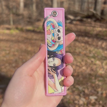 Rose Serpent Embroidered Keychain