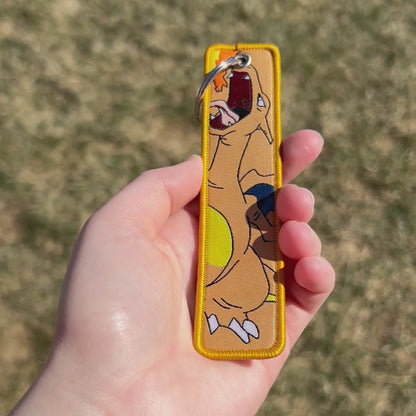 Legendary Fire Beast Embroidered Keychain