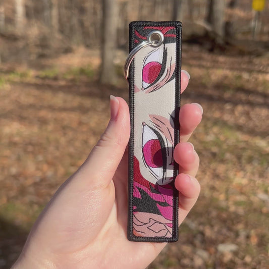 Divine Flame Embroidered Keychain