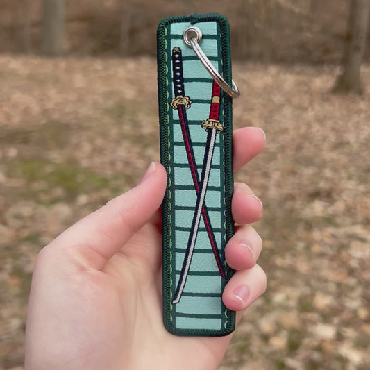 The Blade Hunter Embroidered Keychain