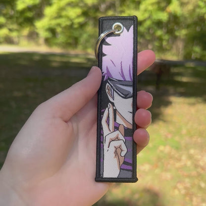 Blindfolded Hero Embroidered Keychain