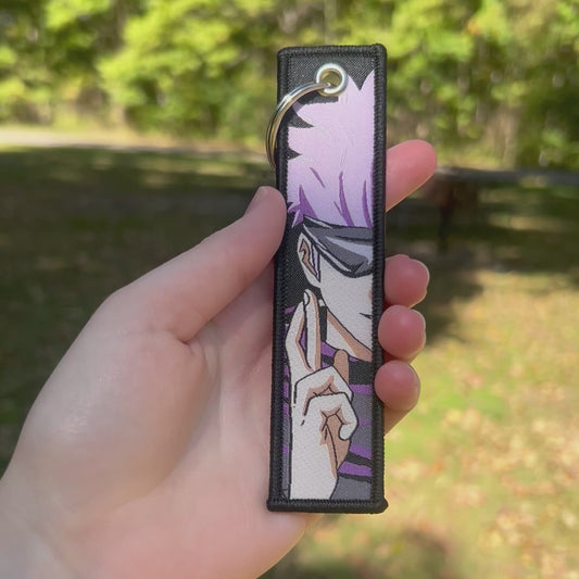 Blindfolded Hero Embroidered Keychain