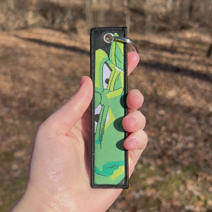 Wise Green Fighter Embroidered Keychain