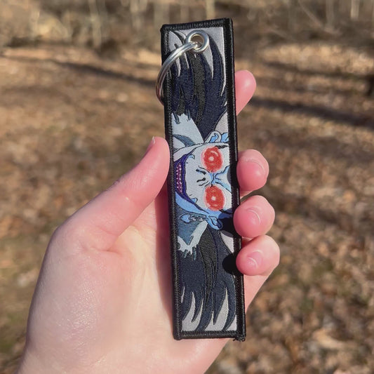 Grinning Shinigami Embroidered Keychain