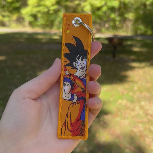 Black & Gold Aura Fighter Embroidered Keychain