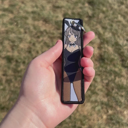 Bunny Girl Embroidered Keychain