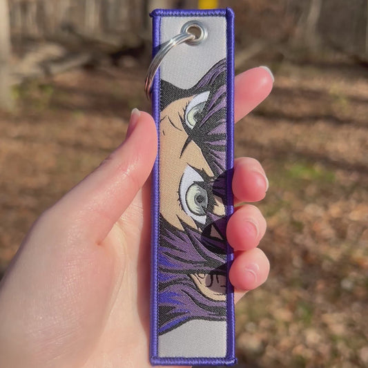 Boar Mask Fighter Embroidered Keychain