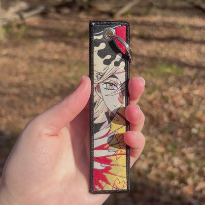 Crimson Frost Embroidered Keychain