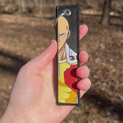 Bald Hero Embroidered Keychain