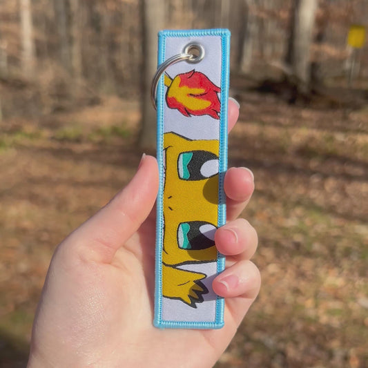 Fire & Water Duo Embroidered Keychain