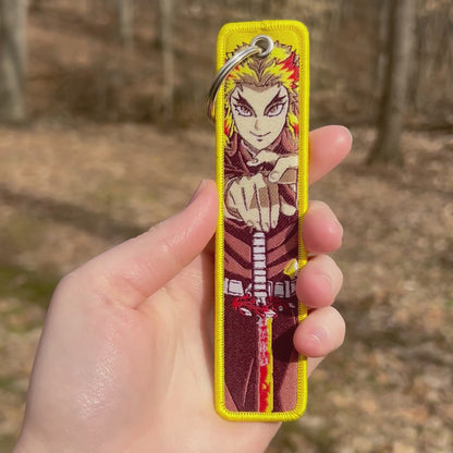 Fiery Swordsman Embroidered keychain