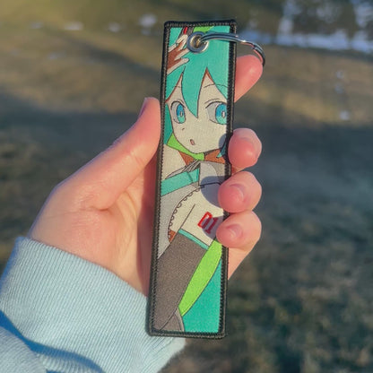 Digital Star Embroidered Keychain