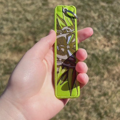 Green Energy Fighter Embroidered Keychain