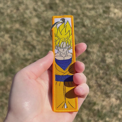 Golden Power Hero Embroidered Keychain