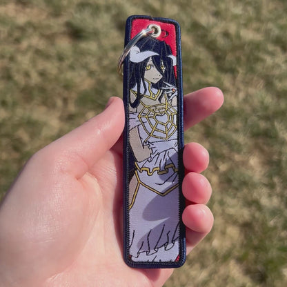 Dark Winged Beauty Embroidered Keychain