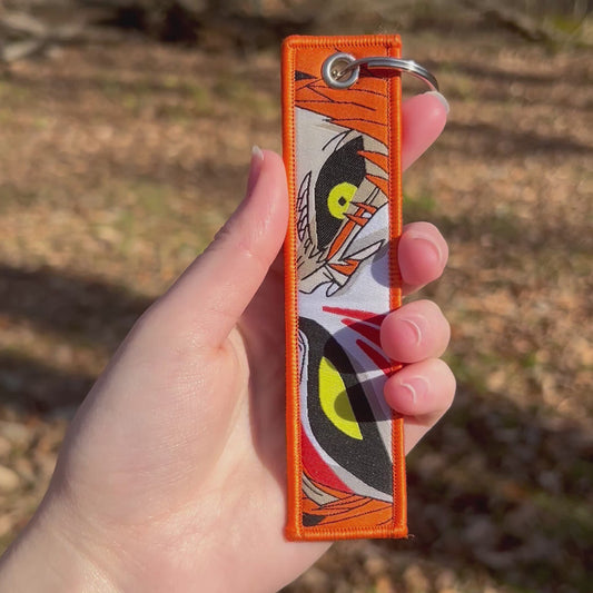 Protective Fighter Embroidered Keychain