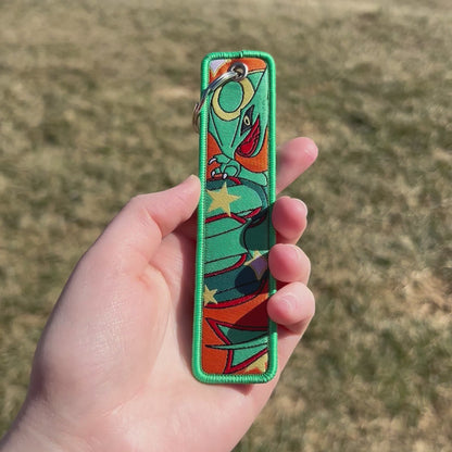 Sky Serpent Embroidered Keychain