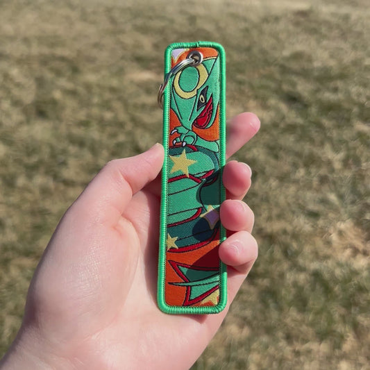 Sky Serpent Embroidered Keychain